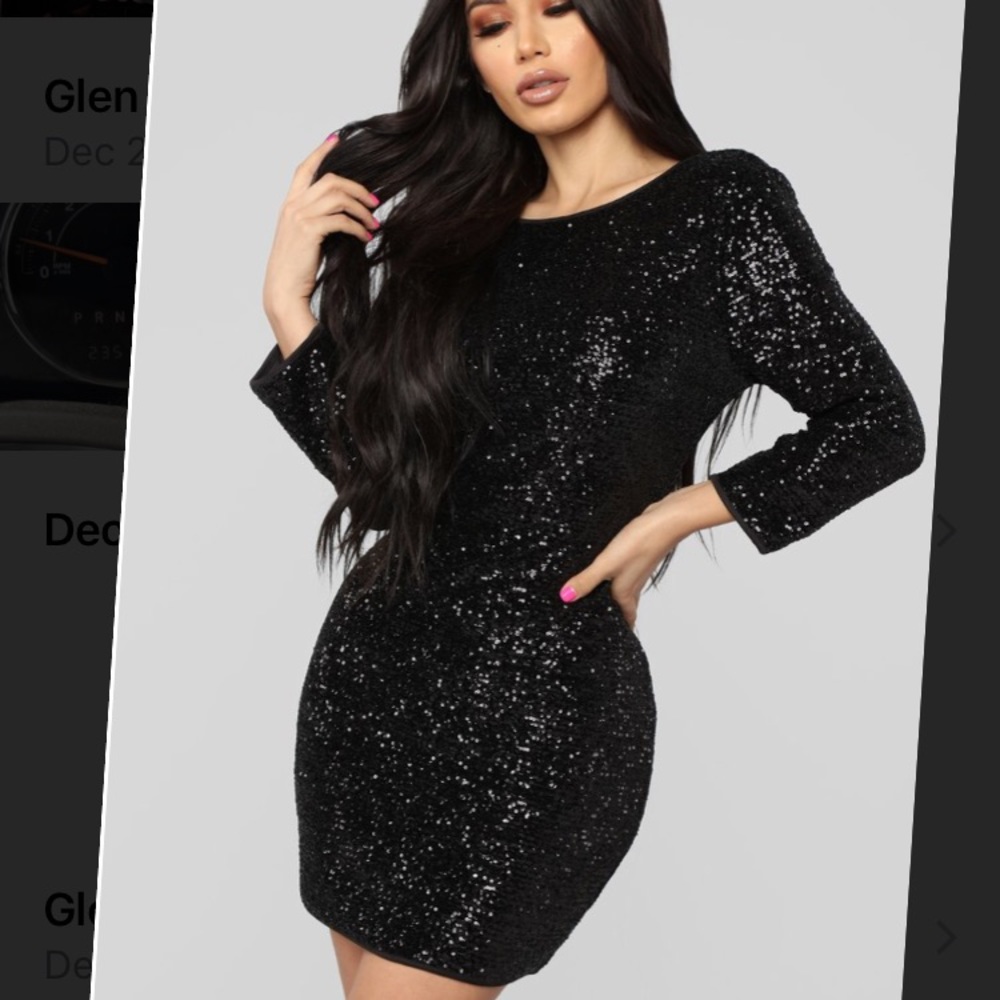 FASHION NOVA NWT BLACK SEQUIN DRESS
